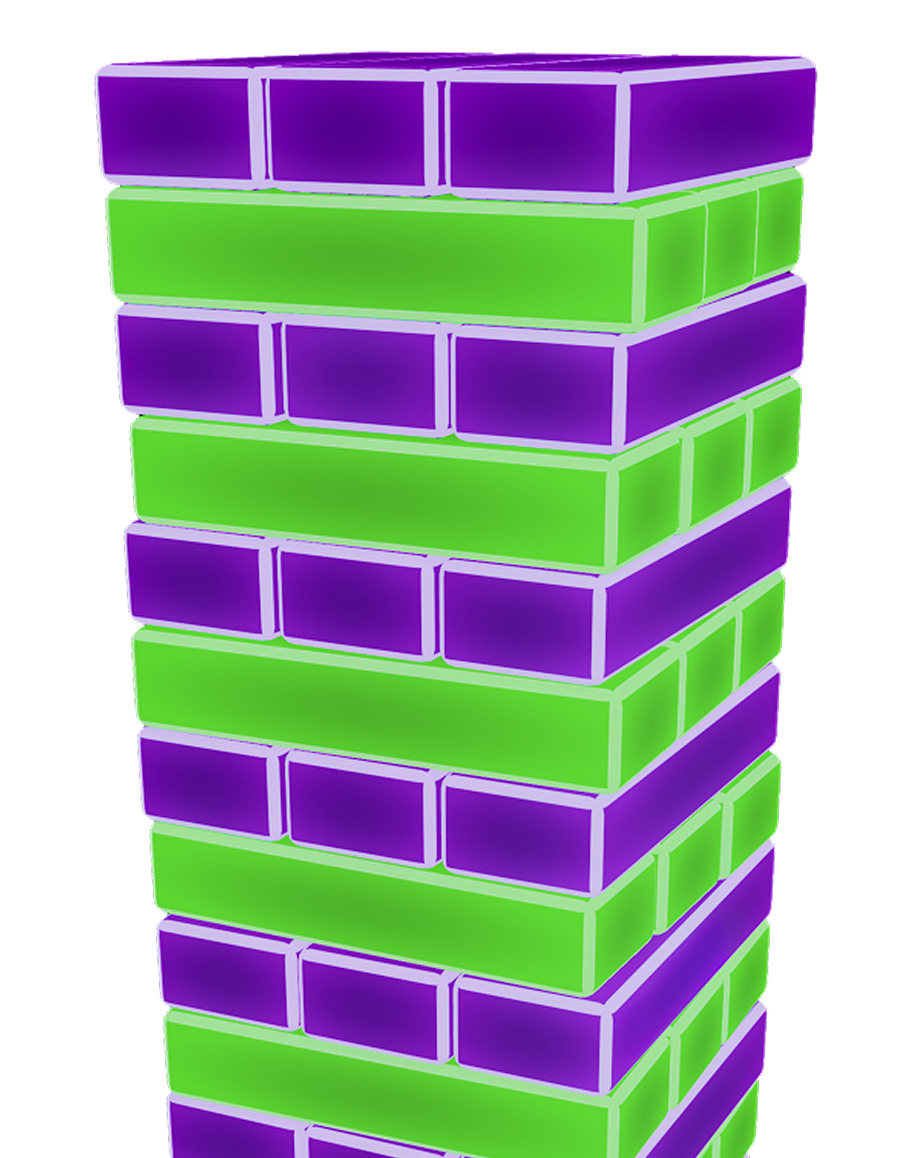 Une tour de blocs lumineux